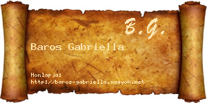Baros Gabriella névjegykártya